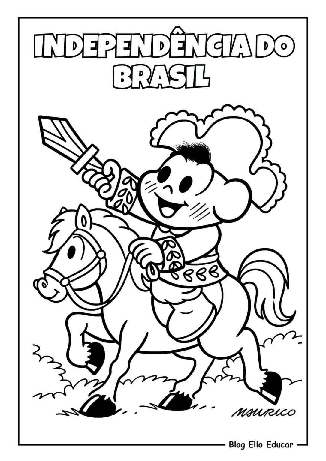 Desenhos da Independência do Brasil para colorir: Apostila gratuita