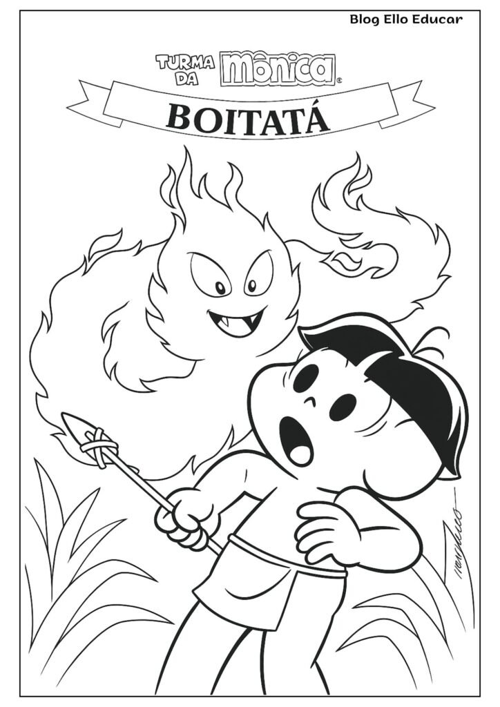 Desenhos da Turma da Mônica do Folclore para colorir - Boitatá