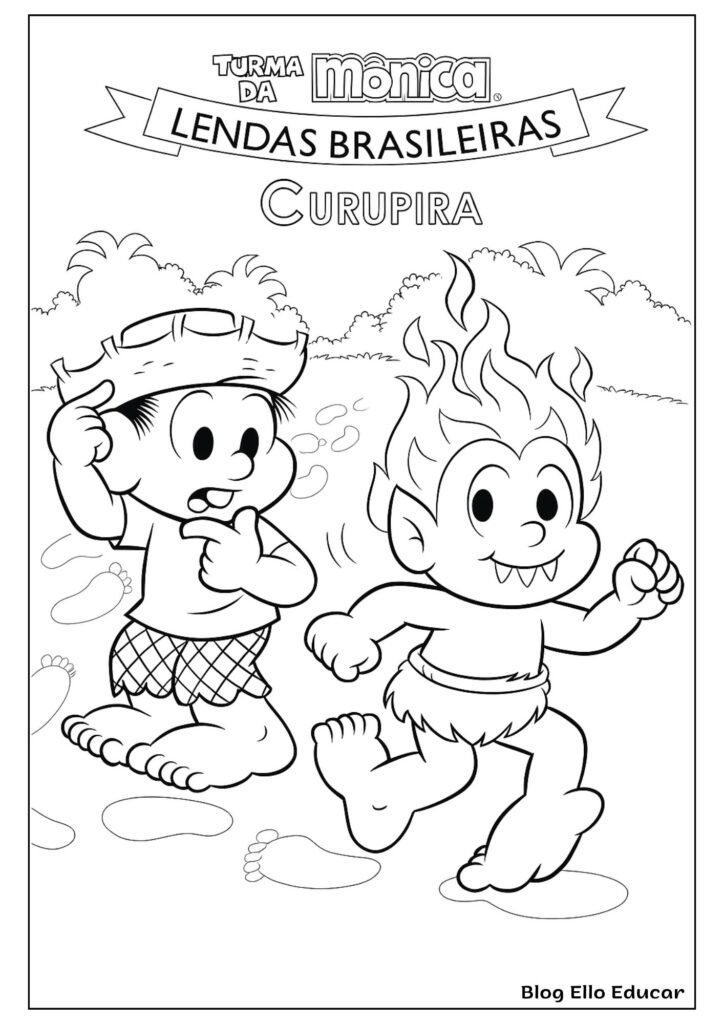Desenhos da Turma da Mônica do Folclore para colorir