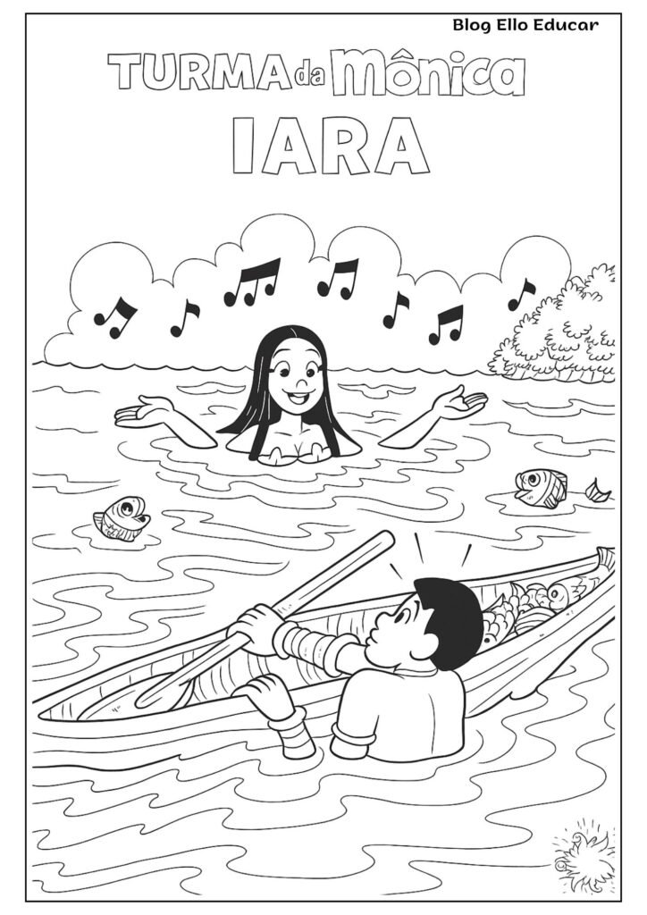 Desenhos da Turma da Mônica do Folclore para colorir - Iara