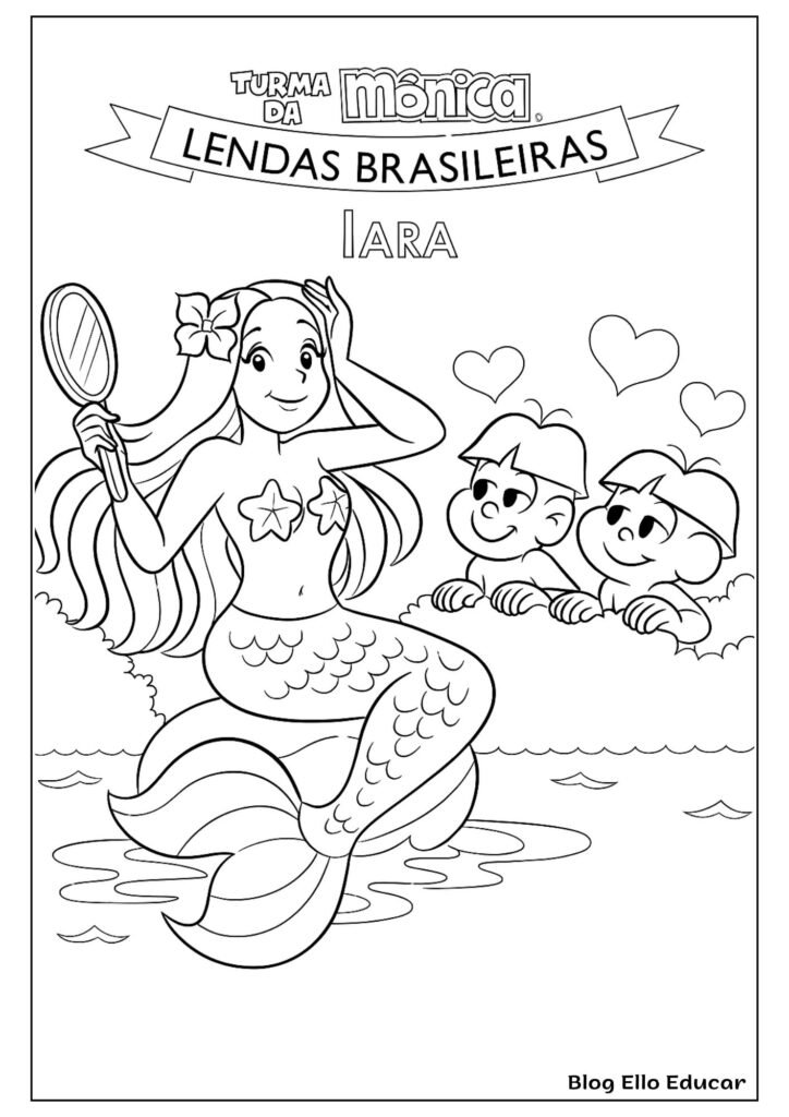 Desenhos da Turma da Mônica do Folclore para colorir - Iara