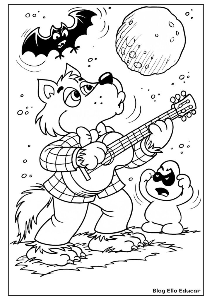 Desenhos da Turma da Mônica do Folclore para colorir - Lobisomem