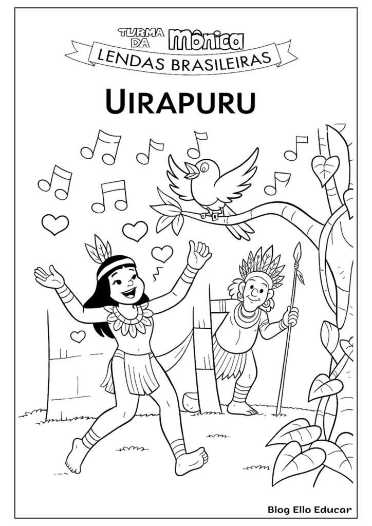 Desenhos da Turma da Mônica do Folclore para colorir - Uirapuru