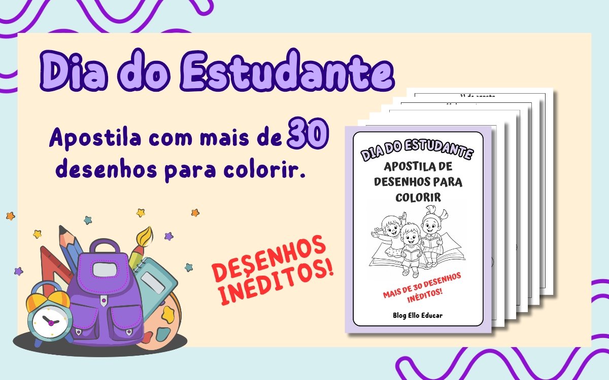 Desenho do dia do estudante para colorir
