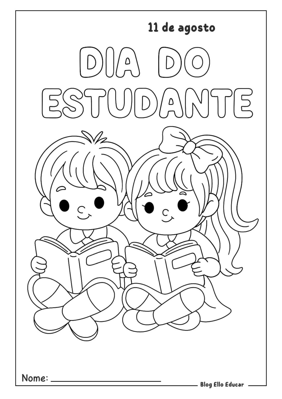 Desenhos do Dia do Estudante para colorir e imprimir: Apostila gratuita