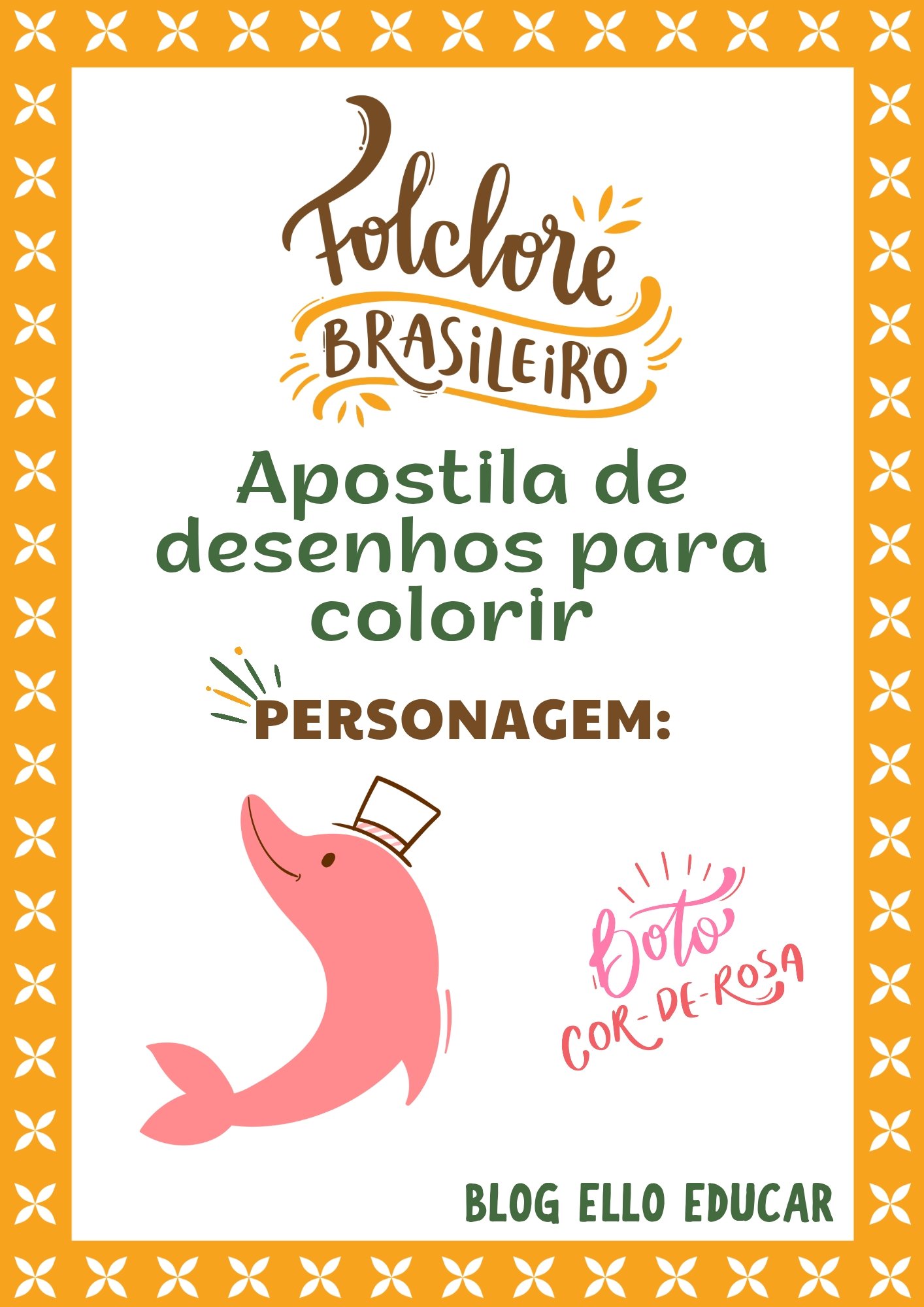 Desenhos do Boto-cor-de-rosa para colorir