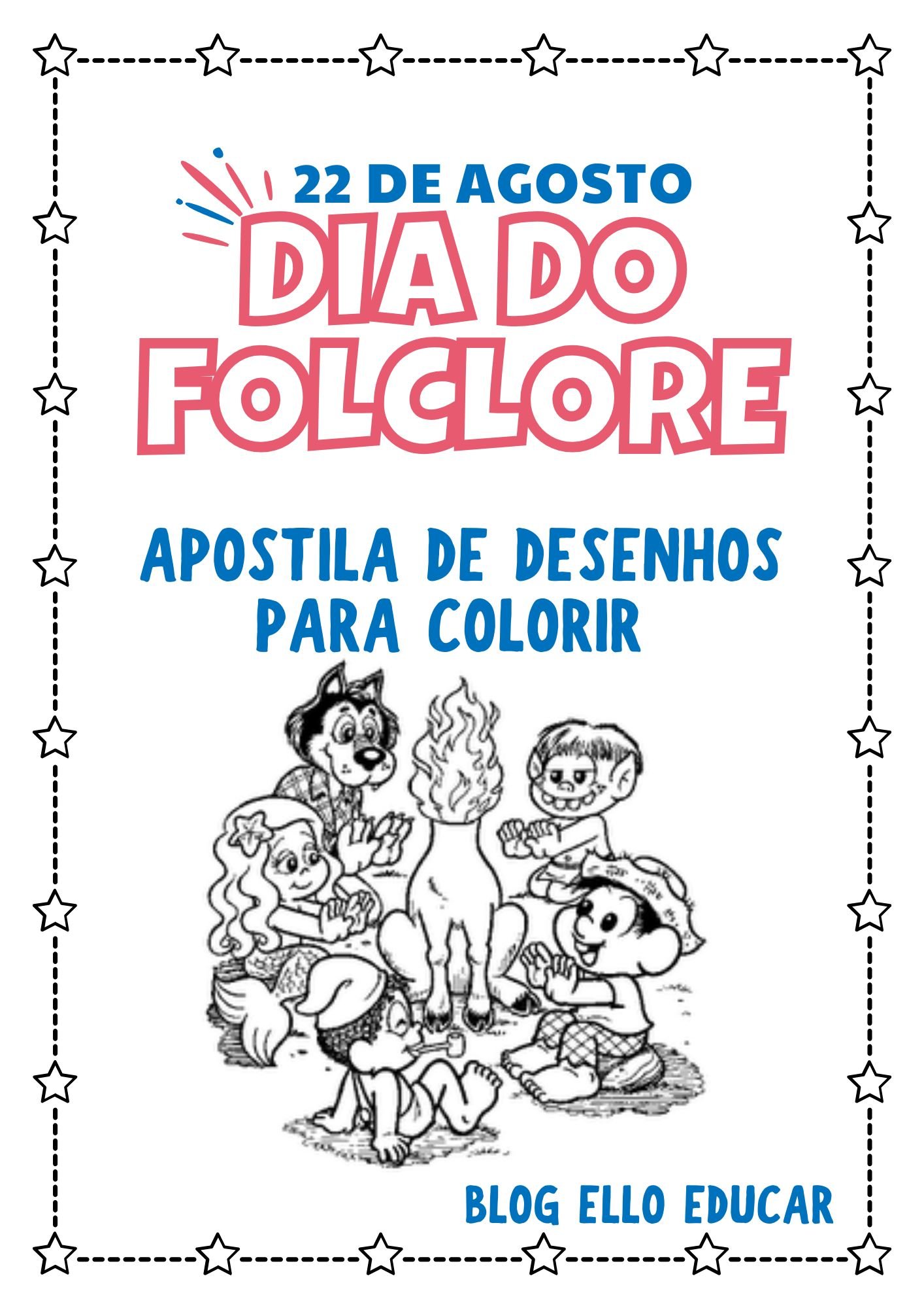 Desenhos do Dia do Folclore para colorir