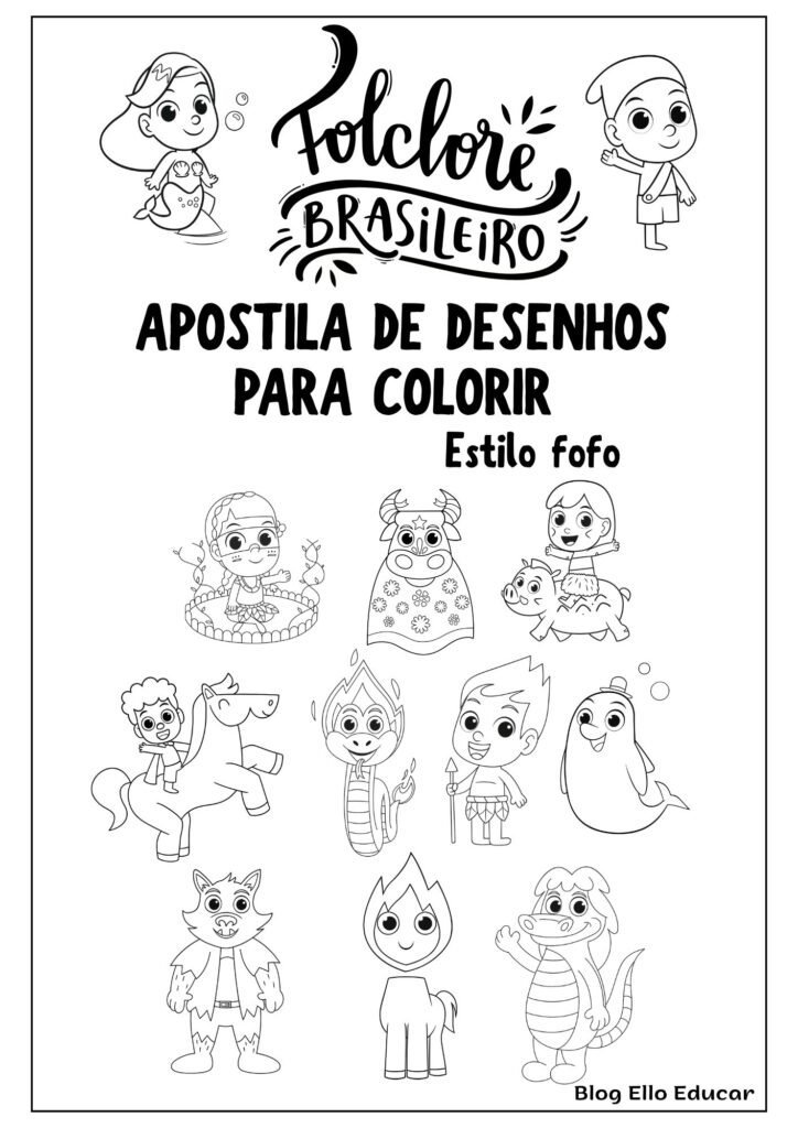 Desenhos do Folclore para colorir capa