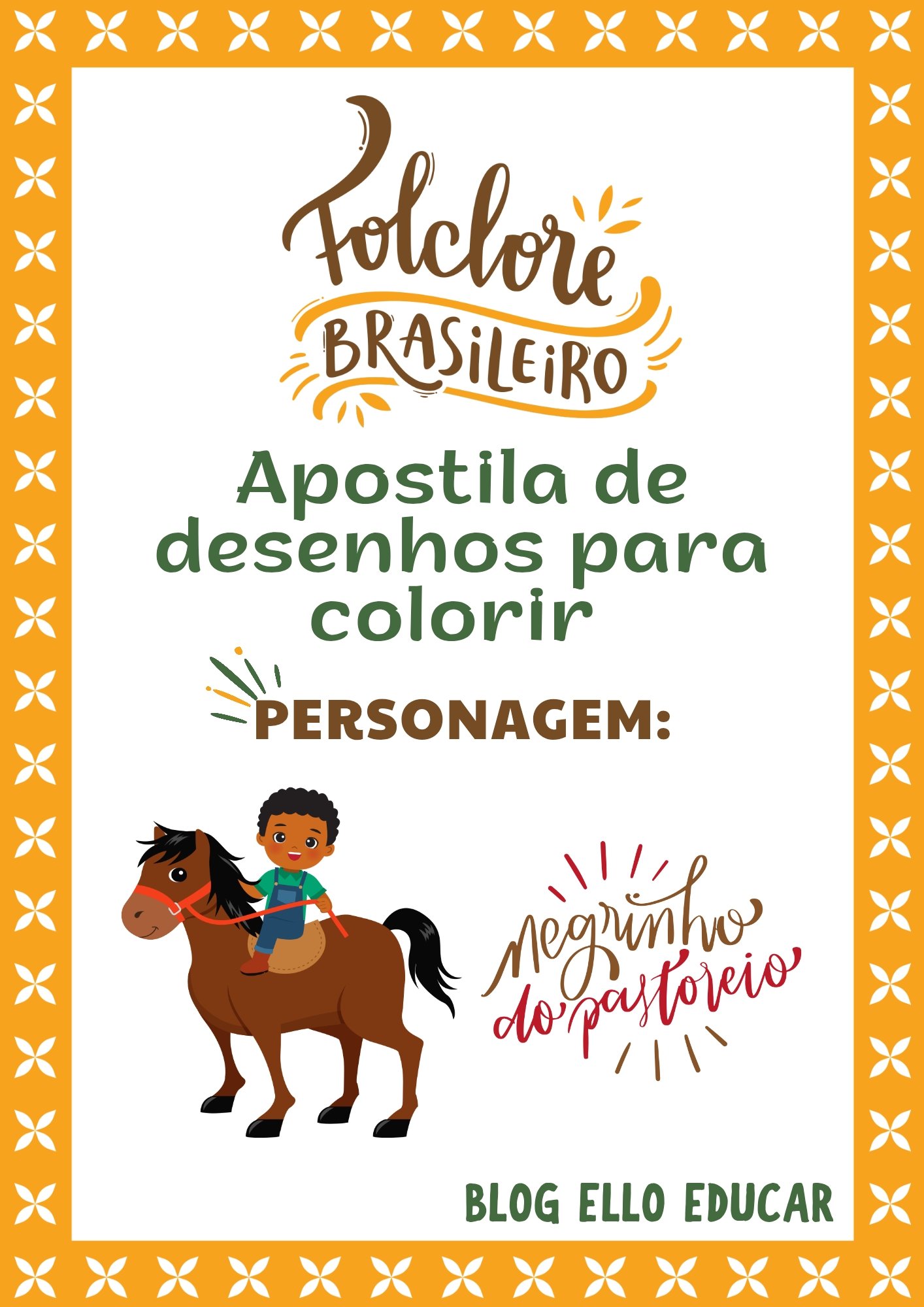 Desenhos do Negrinho do Pastoreio para colorir