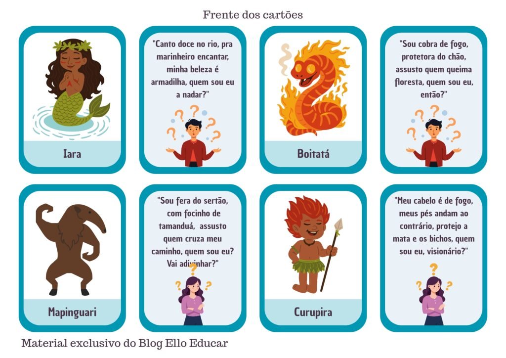 Flashcards Adivinhas do Folclore Brasileiro ilustrado