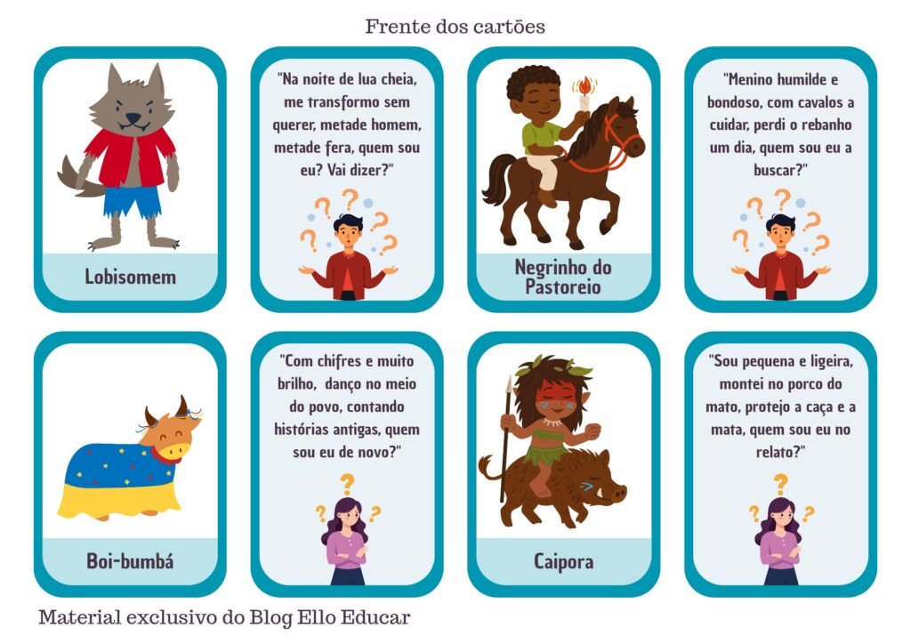 Flashcards Adivinhas do Folclore Brasileiro ilustrado