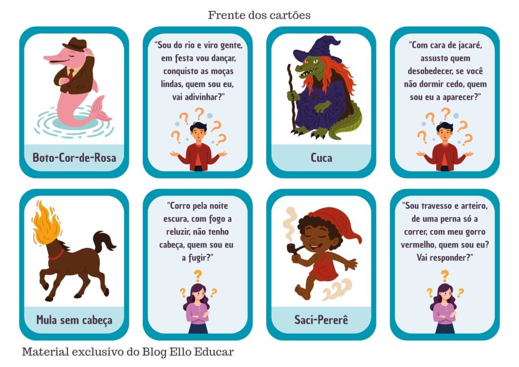 Flashcards Adivinhas do Folclore Brasileiro ilustrado