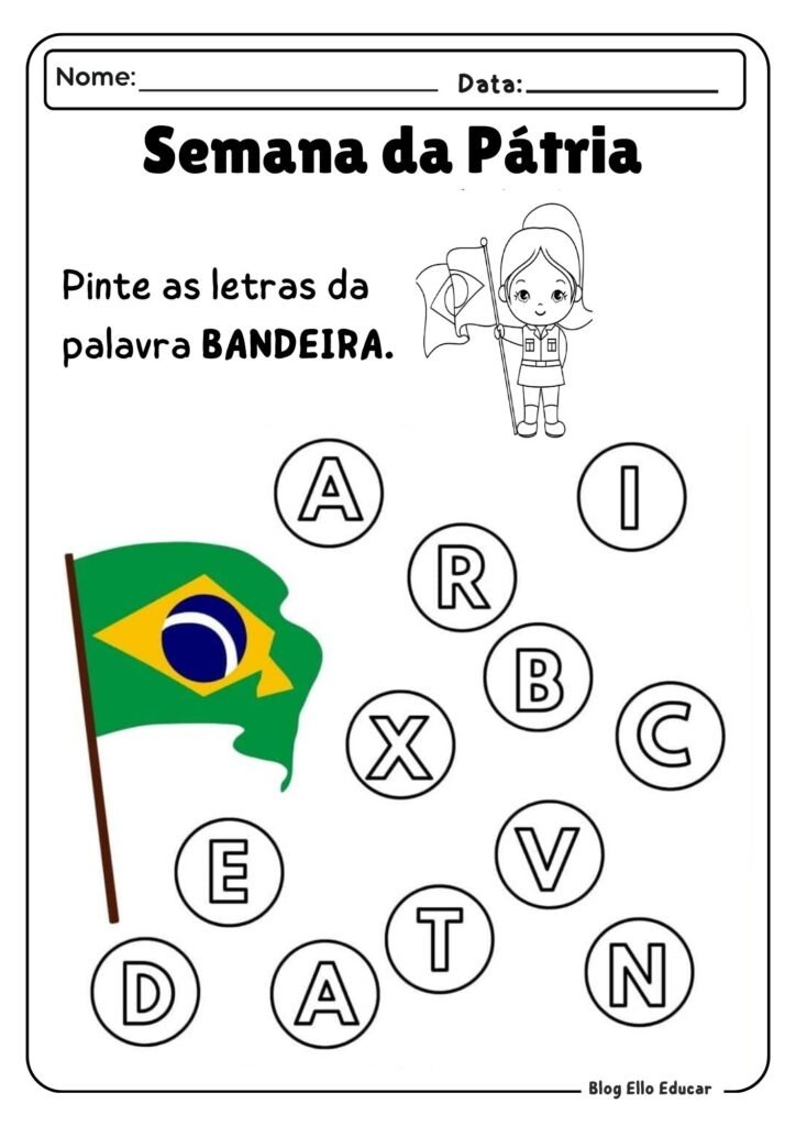 Atividades sobre a Independência do Brasil para Educação infantil