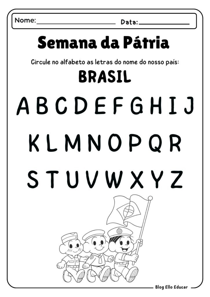 Atividades sobre a Independência do Brasil para Educação infantil