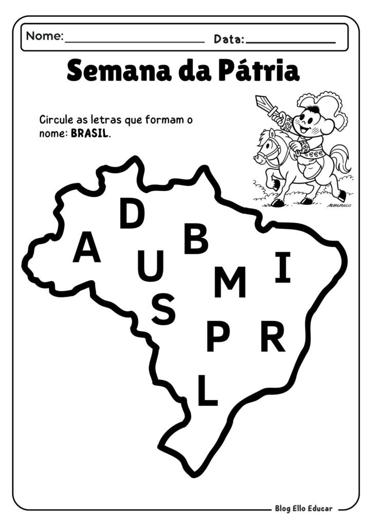 Atividades sobre a Independência do Brasil para Educação infantil