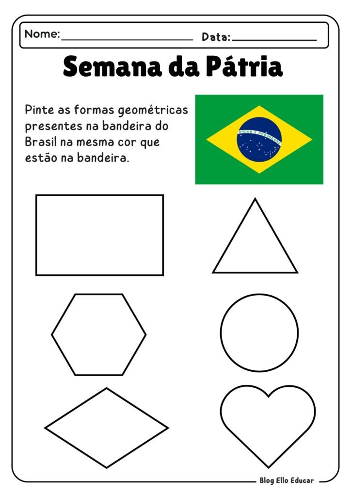 Atividades sobre a Independência do Brasil para Educação infantil