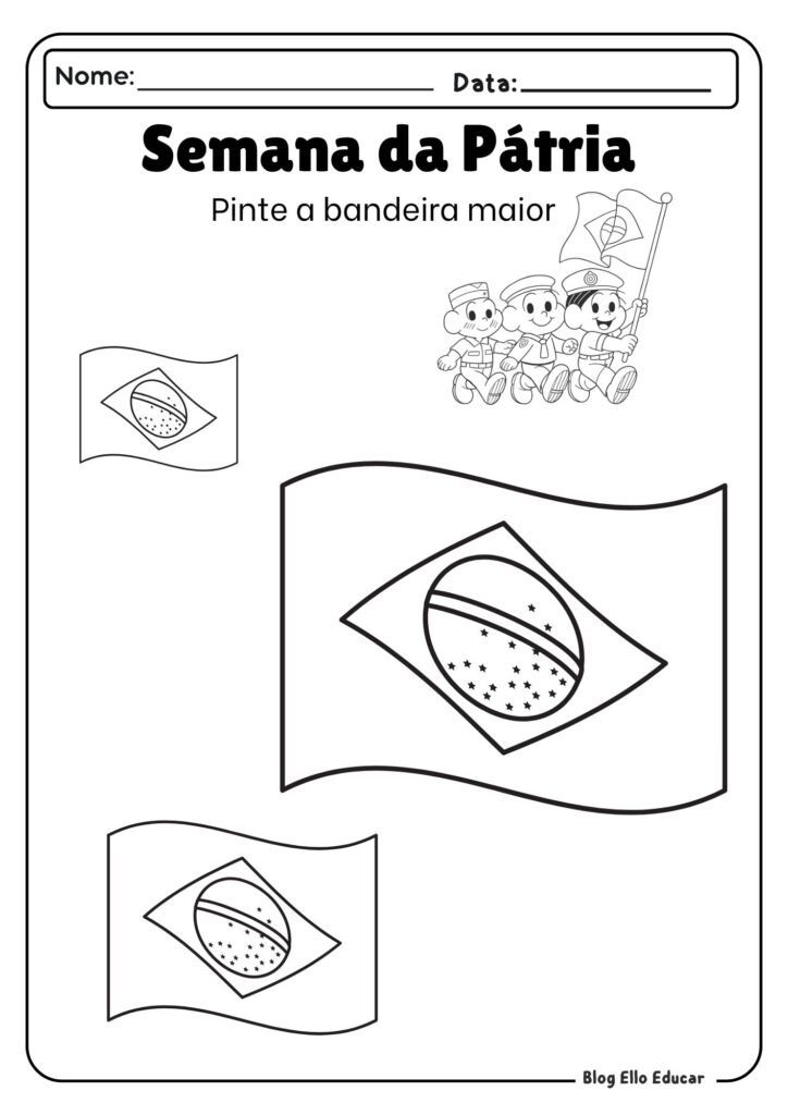 Atividades sobre a Independência do Brasil para Educação infantil