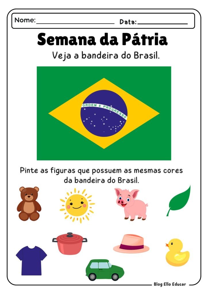 Atividades sobre a Independência do Brasil para Educação infantil