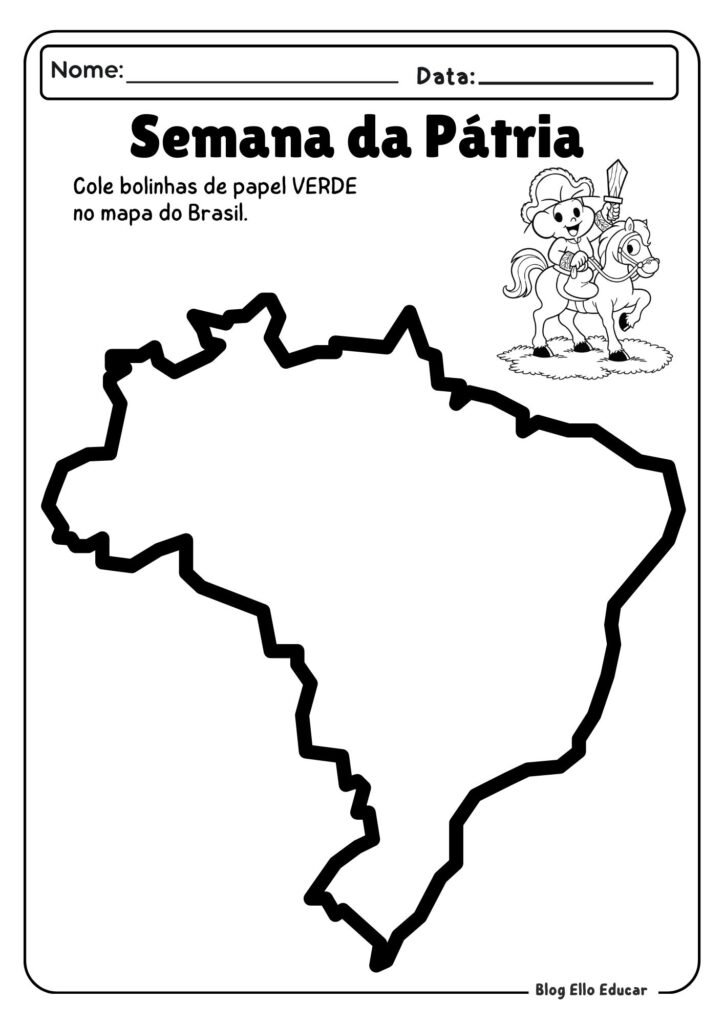 Atividades sobre a Independência do Brasil para Educação infantil