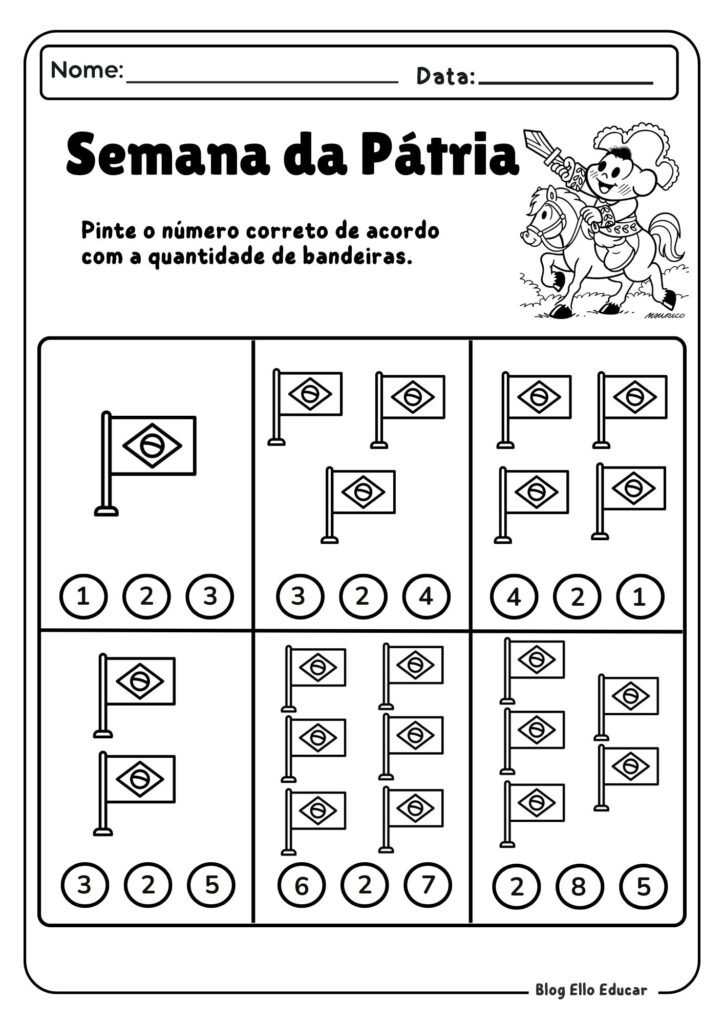 Atividades sobre a Independência do Brasil para Educação infantil