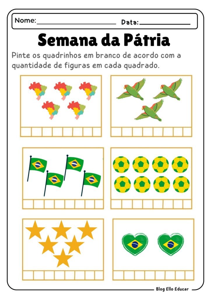 Atividades sobre a Independência do Brasil para Educação infantil