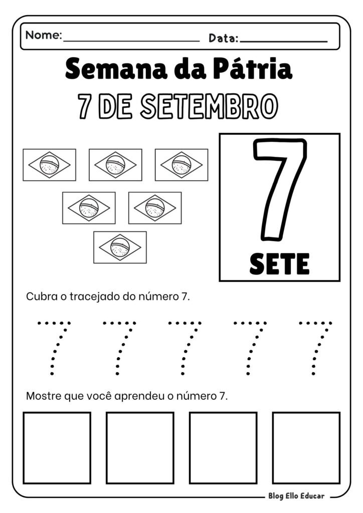 Atividades sobre a Independência do Brasil para Educação infantil
