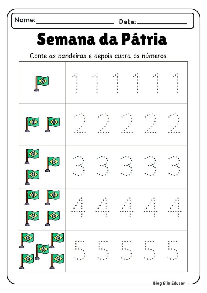 Atividades sobre a Independência do Brasil para Educação infantil