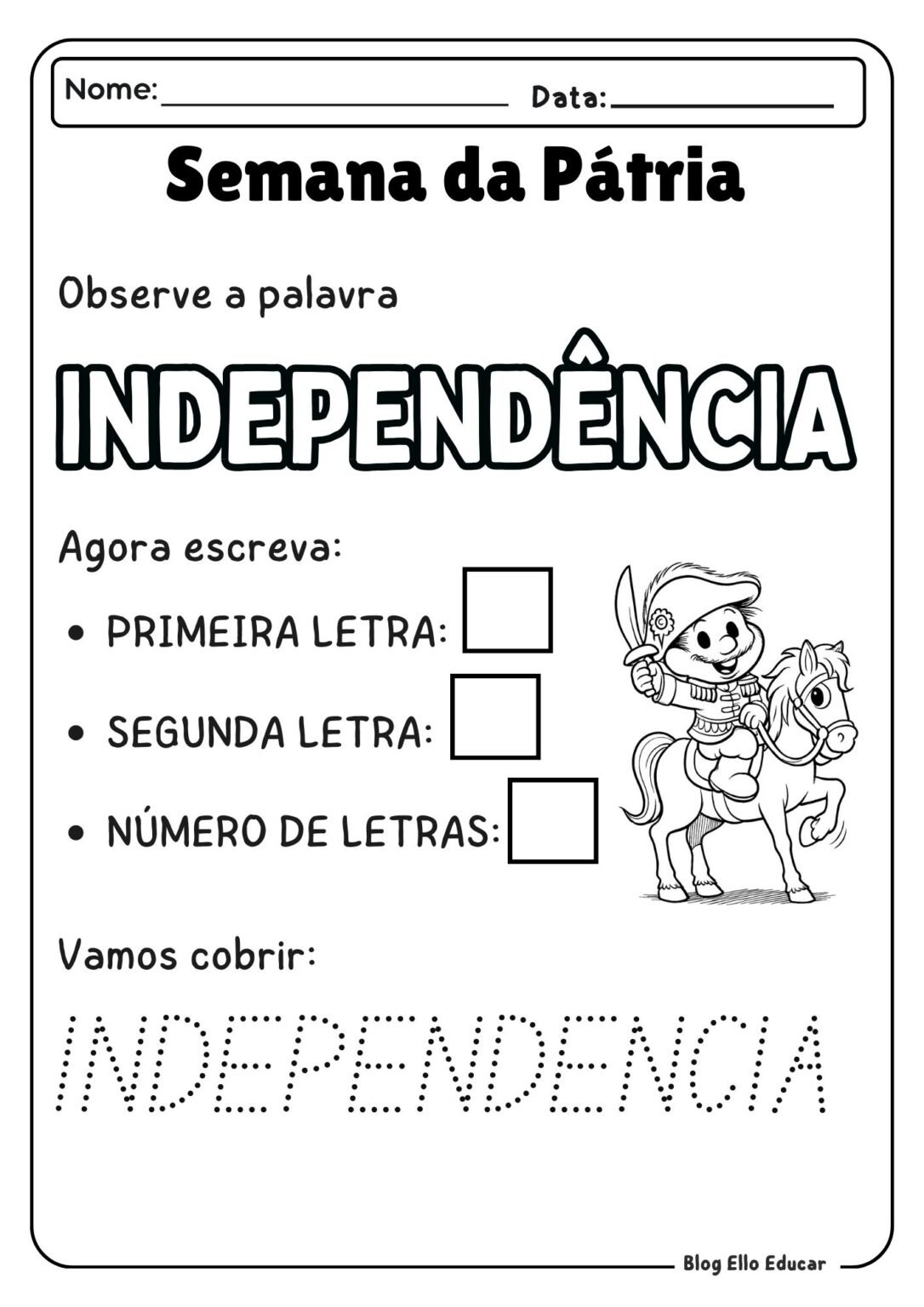 Atividades sobre a Semana da Independência do Brasil para Educação ...