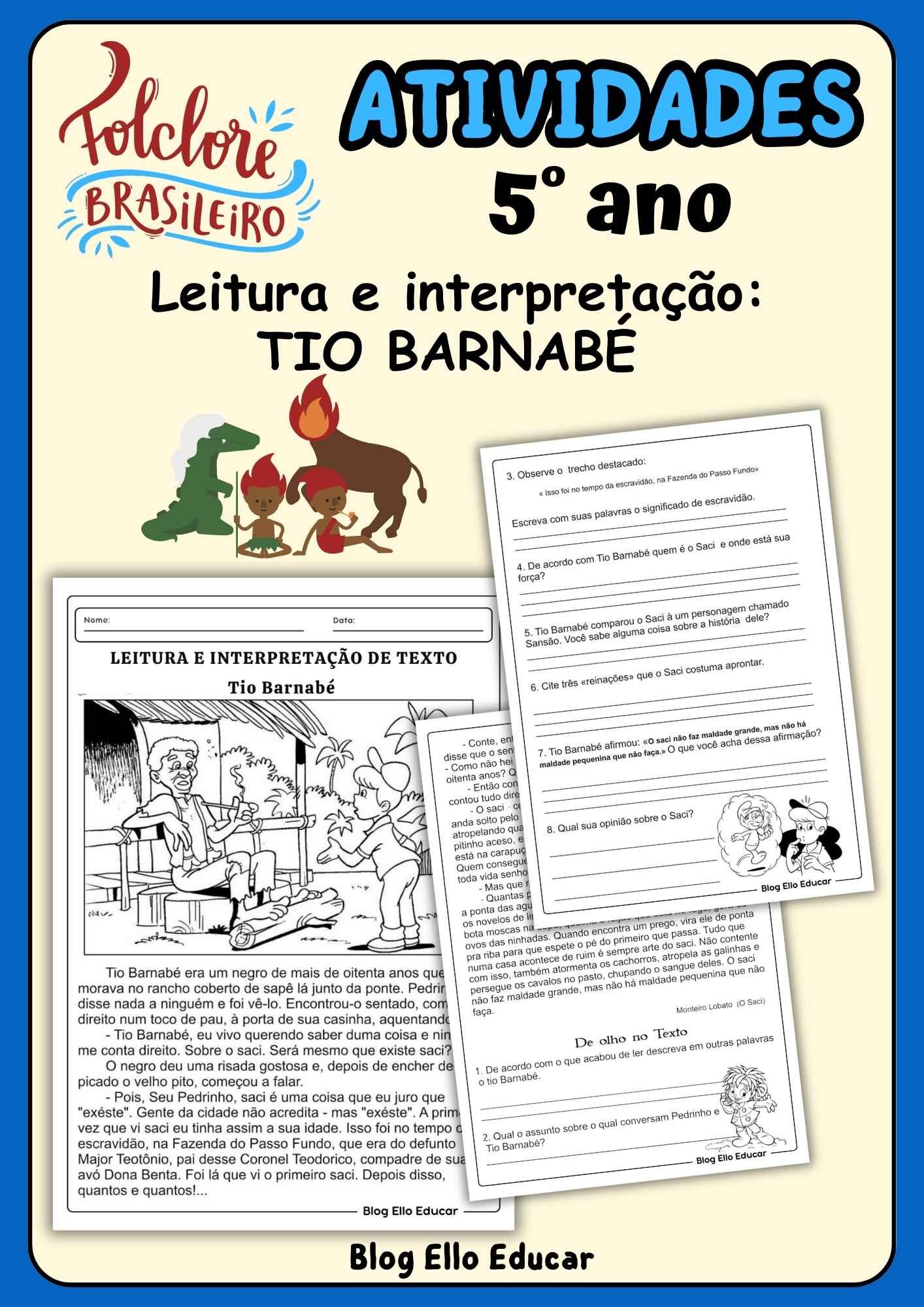 LEITURA E INTERPRETAÇÃO FOLCLORE 4° ANO