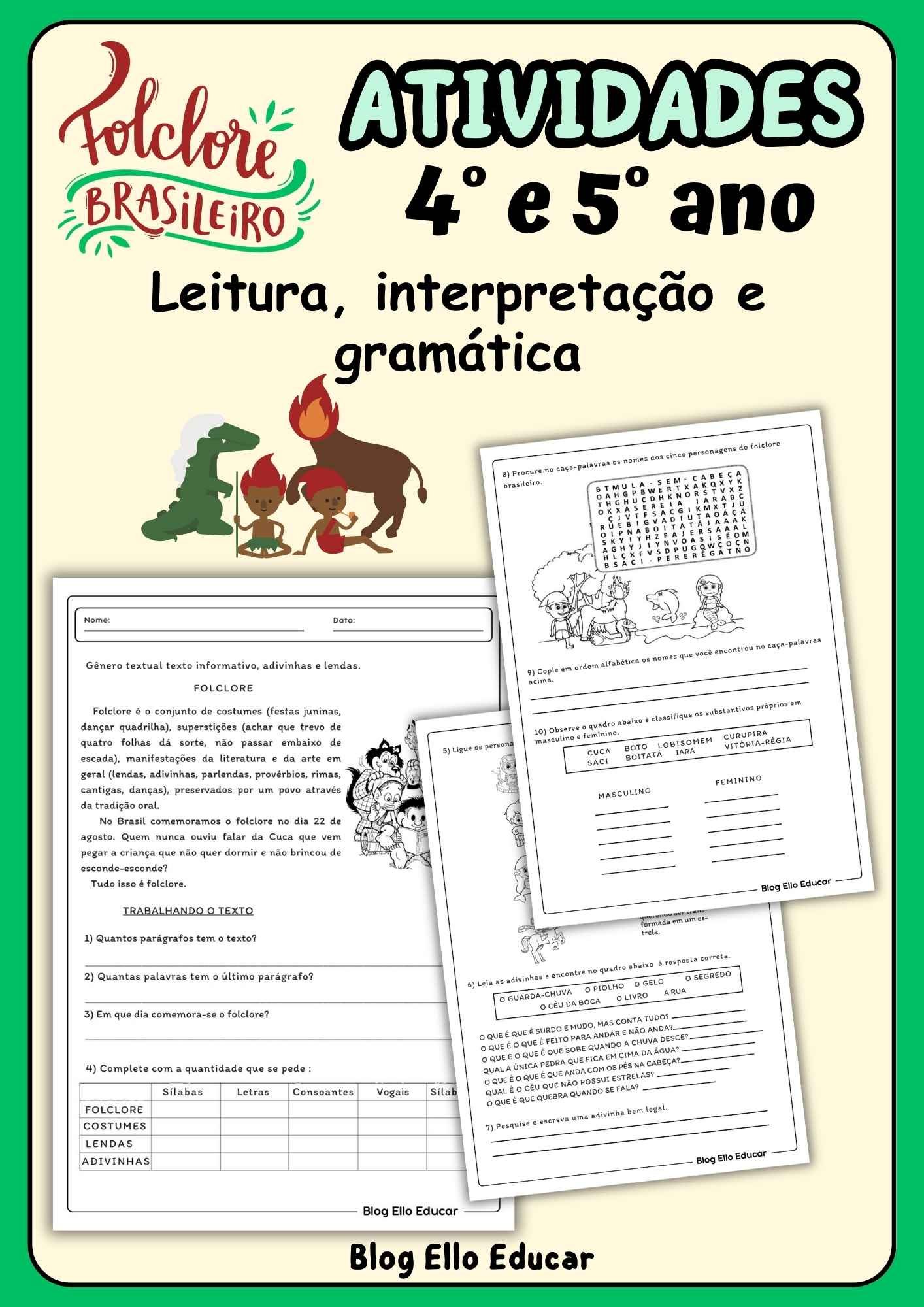 LEITURA E INTERPRETAÇÃO FOLCLORE 4° e 5