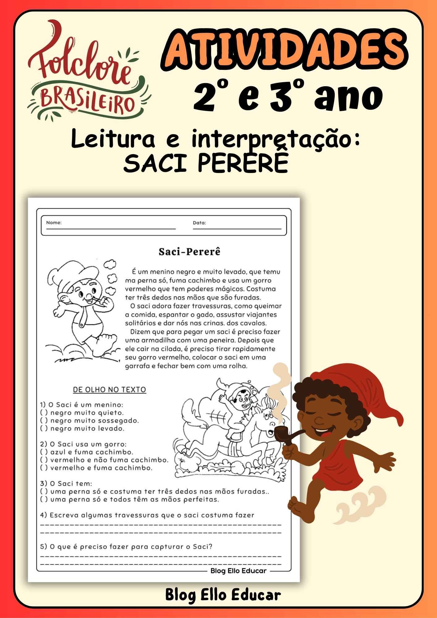 Leitura e interpretação Saci 2° e 3° ano