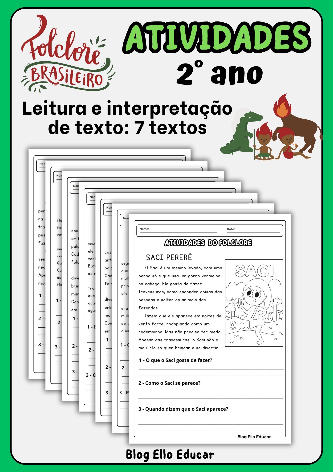 Leitura sobre o Folclore 2° ano