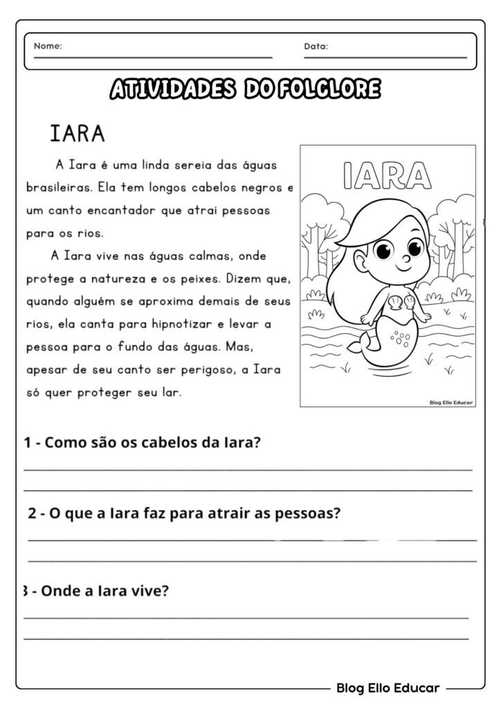 Atividades do Folclore para 2°ano