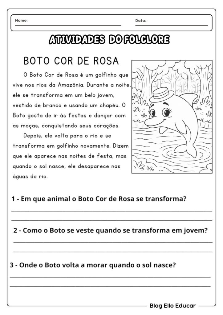 Atividades do Folclore para 2°ano