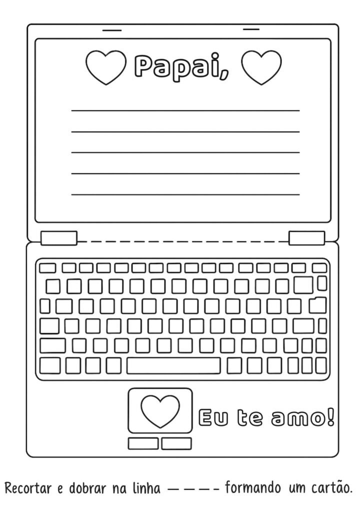 Lembrancinha do dia dos pais - cartão modelo notebook