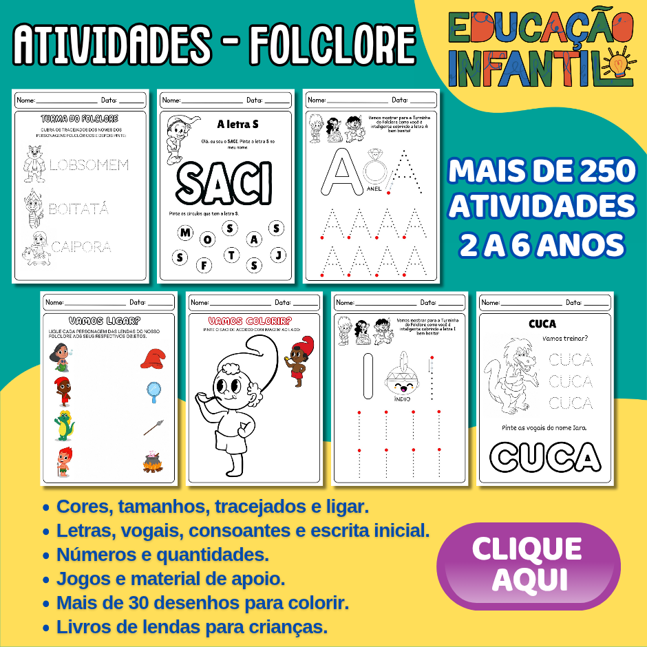 Atividades do Folclore  para Educação Infantil