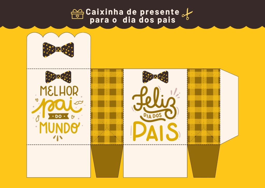Molde caixinha Dia dos Pais para imprimir