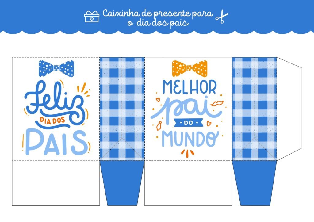 Molde caixinha Dia dos Pais para imprimir