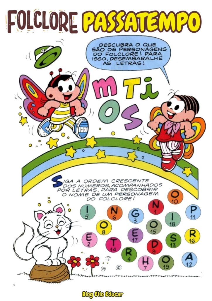 Passatempo do Folclore para imprimir