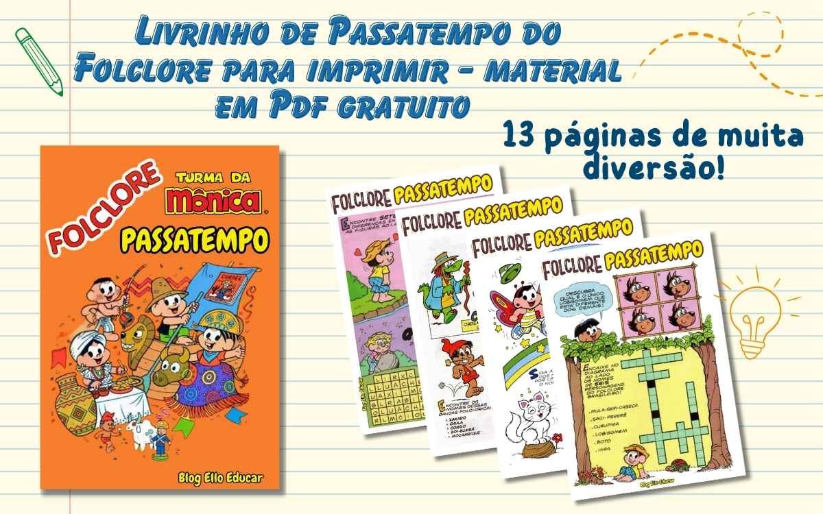 Passatempo do Folclore para imprimir