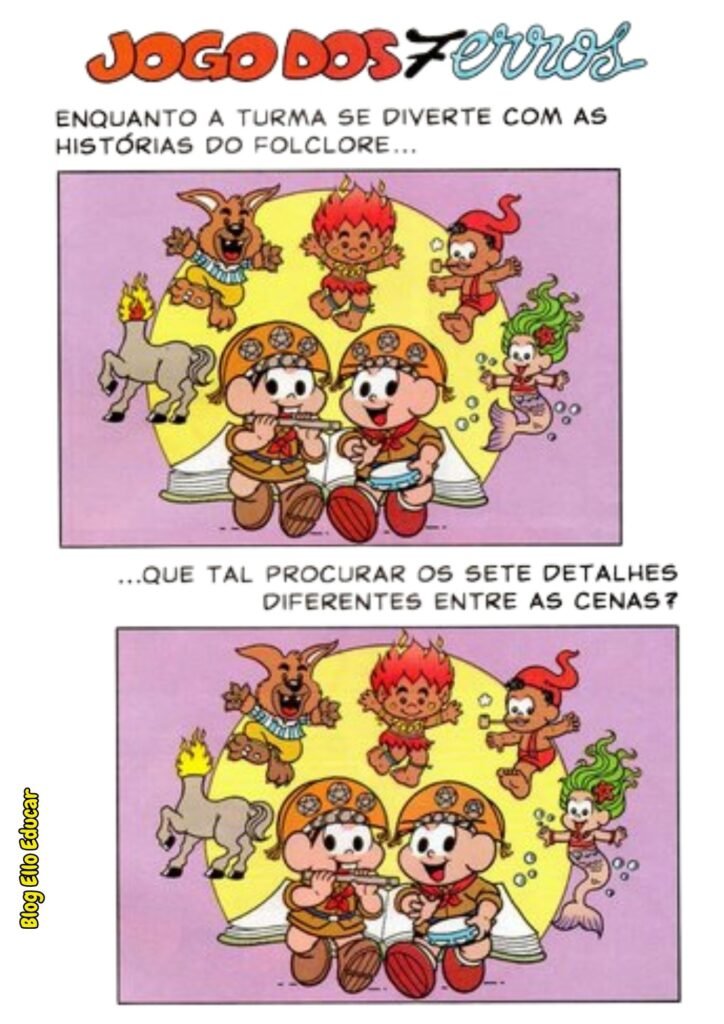 Passatempo do Folclore para imprimir