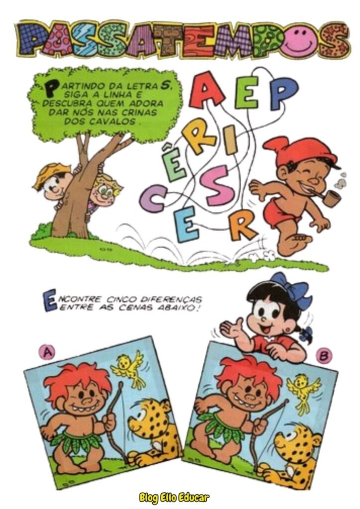 Passatempo do Folclore para imprimir