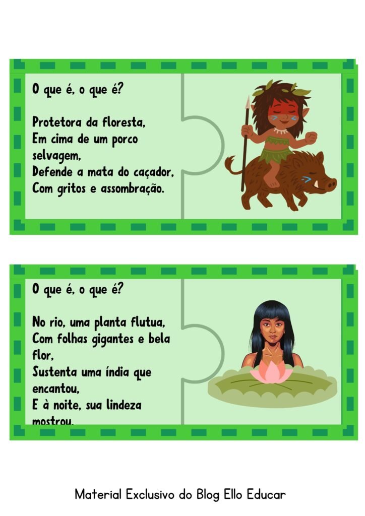 Quebra-cabeça das adivinhas do Folclore