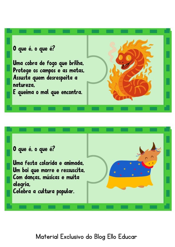 Quebra-cabeça das adivinhas do Folclore