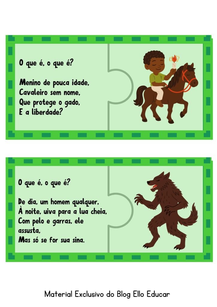 Quebra-cabeça das adivinhas do Folclore