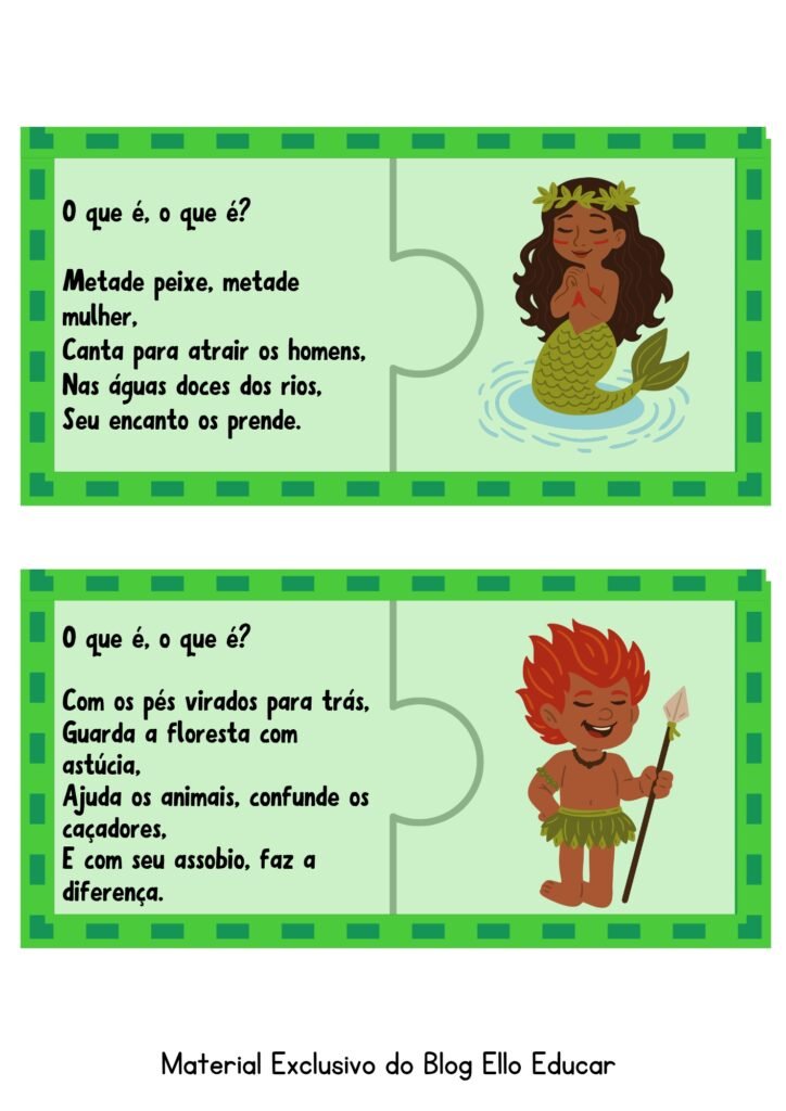 Quebra-cabeça das adivinhas do Folclore