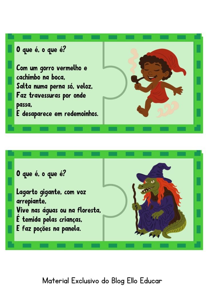 Quebra-cabeça das adivinhas do Folclore