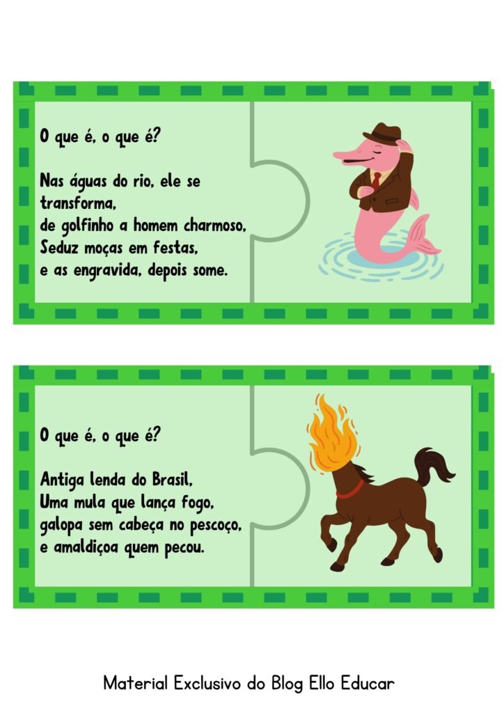 Quebra-cabeça das adivinhas do Folclore