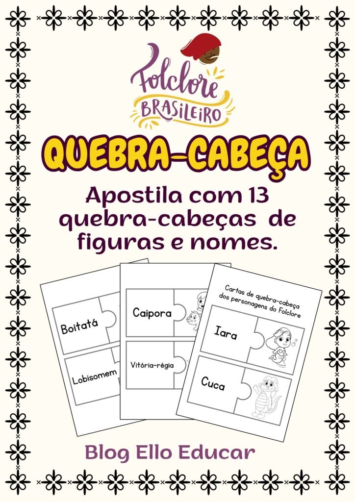 Quebra-cabeça do folclore - 2 peças nome e figura