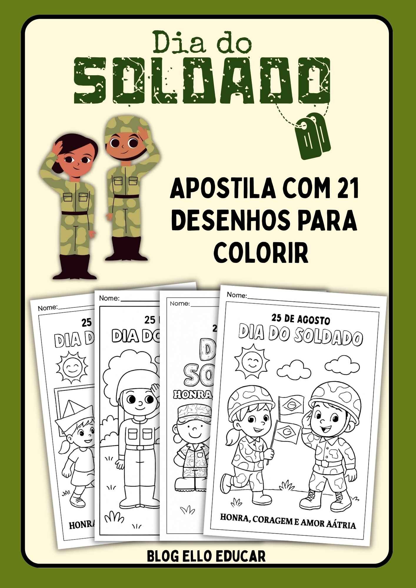 desenho para colorir do dia do soldado